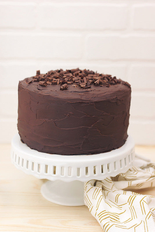 Chocolate Cake with Dark Chocolate Ganache Frosting {gluten-free, dairy-free, sugar-free}