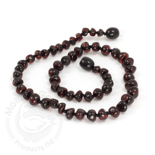 Amber Necklace - Baroque Dark Cherry - Crunch Natural Parenting is where to buy