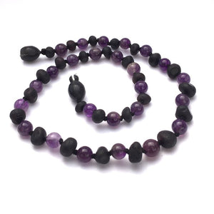 Amber Necklace - Baroque Cherry & Amethyst - Crunch Natural Parenting is where to buy