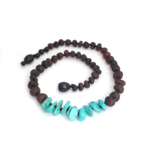 Amber and Turquoise Necklace - Crunch Natural Parenting is where to buy