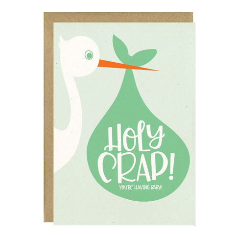 Little Lovelies Studio - Holy Crap Baby Card - Crunch Natural Parenting is where to buy