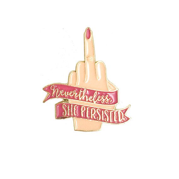 "Nevertheless She Persisted" in Vanilla Enamel Pin - Crunch Natural Parenting is where to buy