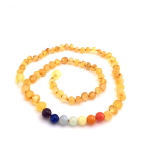Amber and Gemstone Rainbow Necklace - Crunch Natural Parenting is where to buy