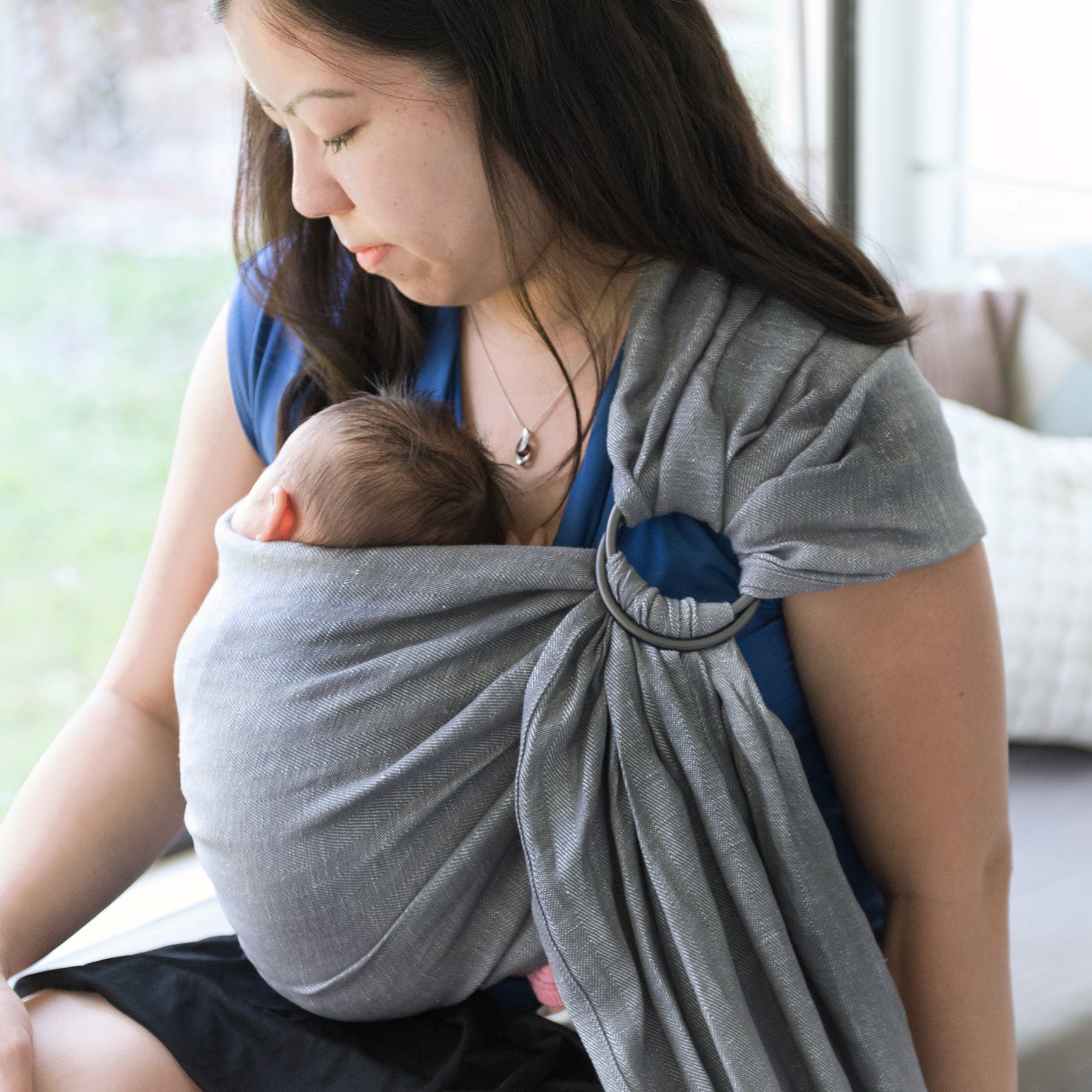 Studio Tekhni - The Sling Baby Carrier | Graphite + Grey - Crunch Natural Parenting is where to buy
