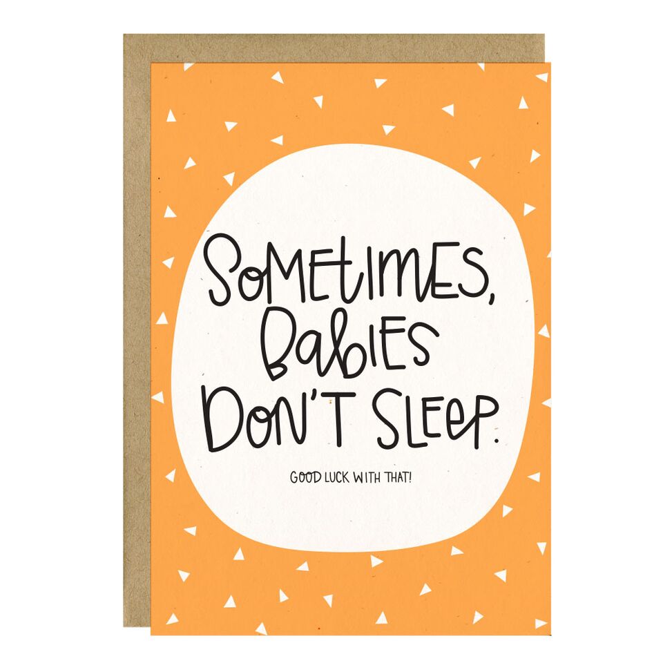 Little Lovelies Studio - Babies Don’t Sleep Baby Card - Crunch Natural Parenting is where to buy