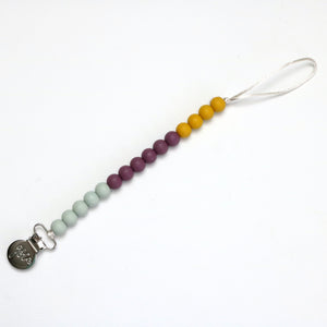 Silicone Pacifier Clip | Mystic | Mauve | Mustard | - Crunch Natural Parenting is where to buy