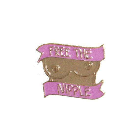 "Free The Nipple" in Caramel Enamel Pin - Crunch Natural Parenting is where to buy