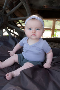 Organic Short Sleeved Kimono Bodysuit - Lavender - Crunch Natural Parenting is where to buy