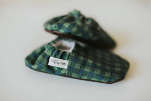 Green Plaid Organic Baby Shoes, by Weepereas - Crunch Natural Parenting is where to buy