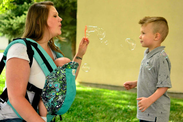Infant Size/Standard Straps Kinderpack Carrier - Aqua Bubbles with Koolnit - Crunch Natural Parenting is where to buy